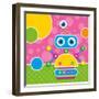 Cute Robot Greeting Card-Jelena Z-Framed Art Print