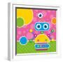 Cute Robot Greeting Card-Jelena Z-Framed Art Print