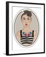 Cute Rockabilly Style Fashion Girl-cherry blossom girl-Framed Art Print