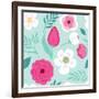 Cute Seamless Hand Drawn Spring Pattern with Primitive Rustic Flowers and Leaves-Cute Designs-Framed Art Print