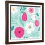 Cute Seamless Hand Drawn Spring Pattern with Primitive Rustic Flowers and Leaves-Cute Designs-Framed Art Print