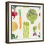 Cute Seamless Vegetable Pattern on Paper Background. Fruity Patterns Collection-Irtsya-Framed Art Print