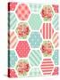 Cute Seamless Vintage Pattern as Patchwork in Shabby Chic Style Ideal for Kitchen Textile or Bed Li-Cute Designs-Stretched Canvas