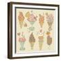 Cute Set of Eight Tasty Ice-Creams.-smilewithjul-Framed Art Print