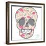 Cute Skull with Floral Pattern. Skull from Flowers.-cherry blossom girl-Framed Premium Giclee Print