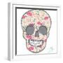 Cute Skull with Floral Pattern. Skull from Flowers.-cherry blossom girl-Framed Premium Giclee Print