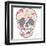 Cute Skull with Floral Pattern. Skull from Flowers.-cherry blossom girl-Framed Art Print