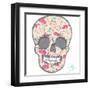 Cute Skull with Floral Pattern. Skull from Flowers.-cherry blossom girl-Framed Art Print