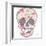 Cute Skull with Floral Pattern. Skull from Flowers.-cherry blossom girl-Framed Art Print