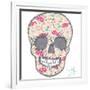 Cute Skull with Floral Pattern. Skull from Flowers.-cherry blossom girl-Framed Art Print