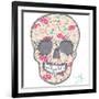 Cute Skull with Floral Pattern. Skull from Flowers.-cherry blossom girl-Framed Art Print