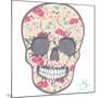 Cute Skull with Floral Pattern. Skull from Flowers.-cherry blossom girl-Mounted Art Print