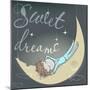 Cute Sleeping Girl on the Moon-Elena Barenbaum-Mounted Art Print