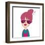 Cute Stylish Girl in Sunglasses-smilewithjul-Framed Art Print