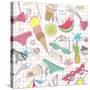 Cute Summer Abstract Pattern-cherry blossom girl-Stretched Canvas