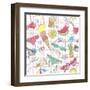 Cute Summer Abstract Pattern-cherry blossom girl-Framed Art Print