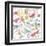 Cute Summer Abstract Pattern-cherry blossom girl-Framed Art Print