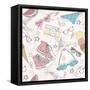 Cute Summer Abstract Pattern-cherry blossom girl-Framed Stretched Canvas