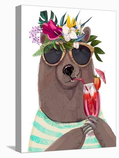 Cute Summer Cartoon Bear-Elena Barenbaum-Stretched Canvas