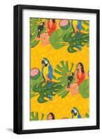 Cute Tropical Pattern-Helter skelter-Framed Art Print