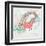 Cute Unicorn Illustration for Children or Kids. Doodle Floral Pattern Background.-cherry blossom girl-Framed Art Print