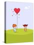 Cute Valentine's Day Card - for Vector Version See Image No. 69063406-zsooofija-Stretched Canvas