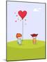 Cute Valentine's Day Card - for Vector Version See Image No. 69063406-zsooofija-Mounted Art Print