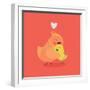Cute Vector Cartoon Decorative Birds Mom and Child Characters Hugging Each Other Smiling. Parents L-Mascha Tace-Framed Art Print