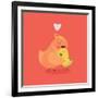 Cute Vector Cartoon Decorative Birds Mom and Child Characters Hugging Each Other Smiling. Parents L-Mascha Tace-Framed Art Print