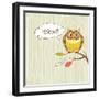 Cute Vector Owl. Hoot Card-Alisa Foytik-Framed Art Print