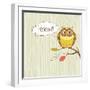 Cute Vector Owl. Hoot Card-Alisa Foytik-Framed Art Print