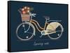 Cute Vector Retro Bicycle for Ladies with Basket Full of Spring Flowers | Hand Drawn Vintage Fashio-Mascha Tace-Framed Stretched Canvas