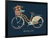 Cute Vector Retro Bicycle for Ladies with Basket Full of Spring Flowers | Hand Drawn Vintage Fashio-Mascha Tace-Framed Art Print