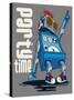 Cute Vintage Dancer Robot, Party, Vector-braingraph-Stretched Canvas