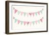 Cute Vintage Heart Shaped Shabby Chic Textile Bunting Flags Ideal for Valentines Day, Wedding, Birt-Cute Designs-Framed Art Print