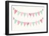 Cute Vintage Heart Shaped Shabby Chic Textile Bunting Flags Ideal for Valentines Day, Wedding, Birt-Cute Designs-Framed Art Print