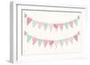 Cute Vintage Heart Shaped Shabby Chic Textile Bunting Flags Ideal for Valentines Day, Wedding, Birt-Cute Designs-Framed Art Print