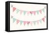 Cute Vintage Heart Shaped Shabby Chic Textile Bunting Flags Ideal for Valentines Day, Wedding, Birt-Cute Designs-Framed Stretched Canvas