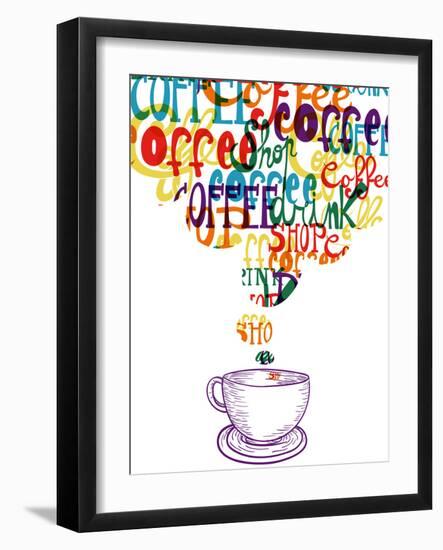 Cute Vintage Social Coffee-cienpies-Framed Art Print