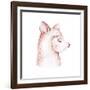 Cute Watercolor Llama, Alpaca Illustration Isolated on White. Llama Print Ethnic Blanket, Flowers W-Kris_art-Framed Photographic Print