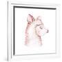 Cute Watercolor Llama, Alpaca Illustration Isolated on White. Llama Print Ethnic Blanket, Flowers W-Kris_art-Framed Photographic Print