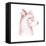 Cute Watercolor Llama, Alpaca Illustration Isolated on White. Llama Print Ethnic Blanket, Flowers W-Kris_art-Framed Stretched Canvas