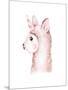 Cute Watercolor Llama, Alpaca Illustration Isolated on White. Llama Print Ethnic Blanket, Flowers W-Kris_art-Mounted Photographic Print