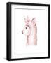 Cute Watercolor Llama, Alpaca Illustration Isolated on White. Llama Print Ethnic Blanket, Flowers W-Kris_art-Framed Photographic Print