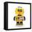 Cute Yellow Vintage Toy Robot with a Surprised Facial Expression over White Background-badboo-Framed Stretched Canvas