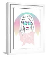 Cute Young Girl Fashion Illustration.-cherry blossom girl-Framed Art Print