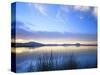 Cutler Reservoir on Bear River with Cirrus Fibratus at Sunset, Great Basin, Cache Valley, Utah-Scott T. Smith-Stretched Canvas