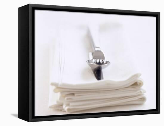 Cutlery on Napkins-Ian Garlick-Framed Stretched Canvas