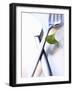 Cutlery with a Corn Salad Leaf-Dorota & Bogdan Bialy-Framed Photographic Print