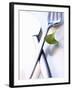 Cutlery with a Corn Salad Leaf-Dorota & Bogdan Bialy-Framed Photographic Print